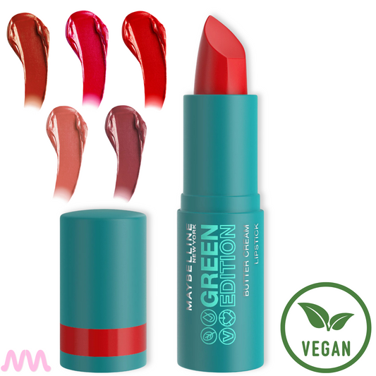 Labial cremoso hidratante con Manteca de Cacao Green Edition Maybelline